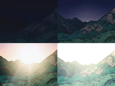 Endless Noonday adobe dawn drawing illustration micron mountains noonday photoshop sunrise