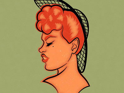 Lauren 50s halftone illustration pinup pinup girl retro vintage
