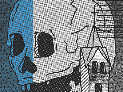 PREOCCUPATIONS POSTER illustration poster skulls texture wip