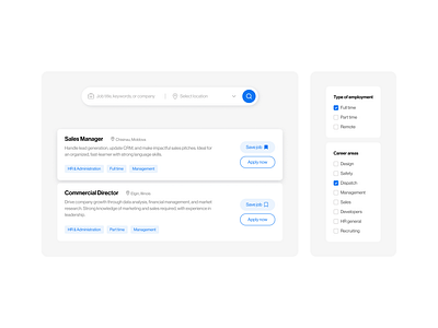 Career & Recruitment - Route One Careers button careers check box filter hr job job card job website recruitment save search search bar ui ui design ux web design