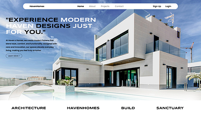 Architectural Business Hero Section architecture build home minimal minimalist modern ui web web design white