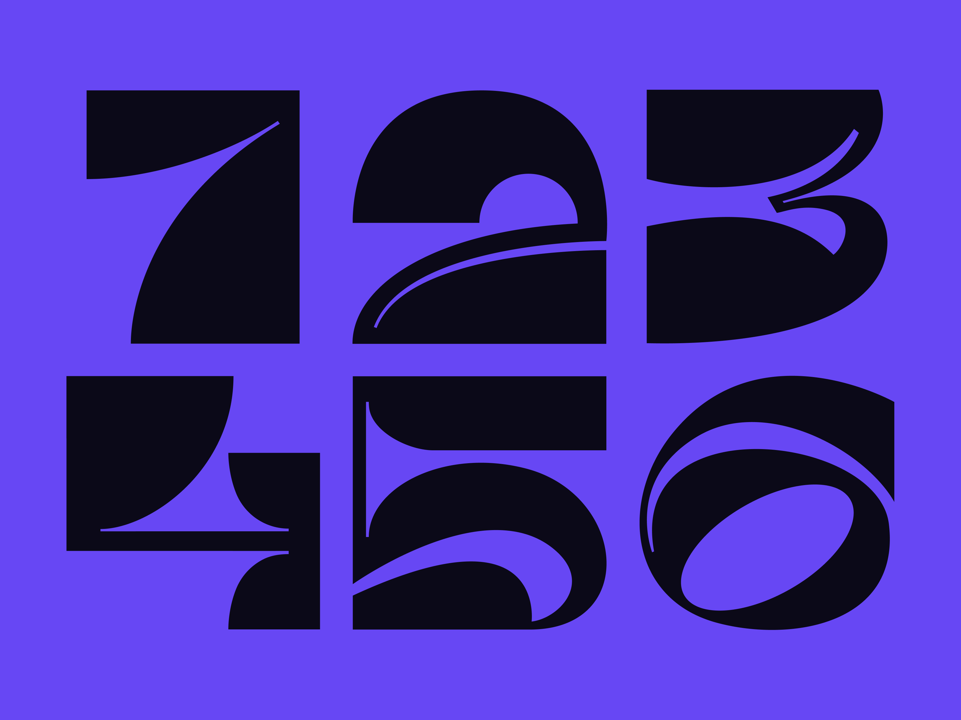 36 Days of Type: numbers 1-6 36 days of type banner brand branding design graphic design identity logo numbers type typography