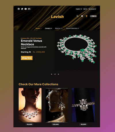 An E-commerce Jewelry Website branding logo ui