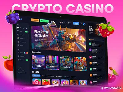 Staybet - Online Casino Interface casino crypto gaming dark theme dashboard design concept figma game design gaming inspiration online casino ui uiux user interface ux