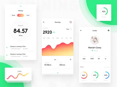 Running Report app data design interface ios mobile running sports ui user