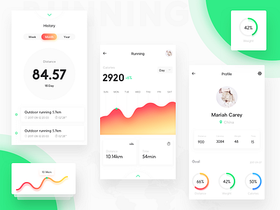 Running Report app data design interface ios mobile running sports ui user