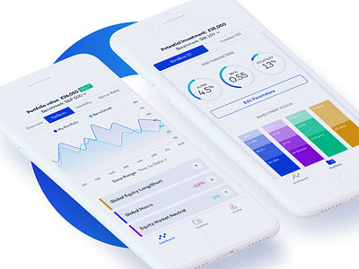 Wealth management tool blue graphs investmente investors management minimal smart strategy