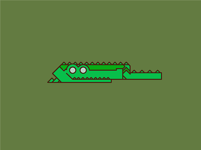 Alligator - Daily Logo #4 adobe animal dailychallenge dailyui design illustrator line art logo minimal minimalist