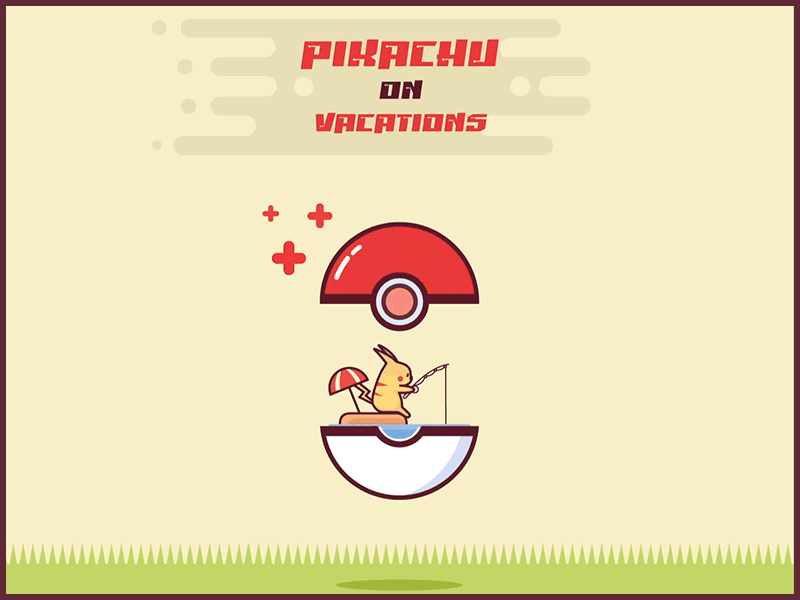 Example of Pikachu on Vacations Gif