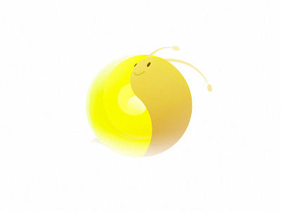 Day.26 The Snail animal circle design element exercise gradation logo minimalism pet shadow snail yellow