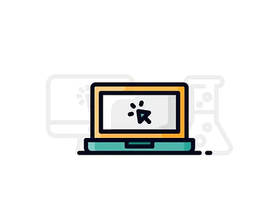 Creative Process (3/3) creative flask icon illustration laptop mac outline pc ui ux