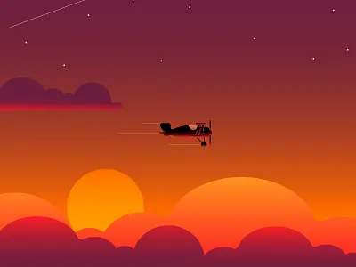 The Traveler aeroplane art work colors create dribbble gradient horizon pattern plane space spitfire traveler