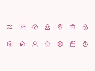 Hover Camera App Icons cloud filter home icons map model settings star time