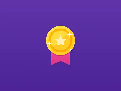 Level Up! award challenge completion flat illustration level up medal prize shine star vector winner