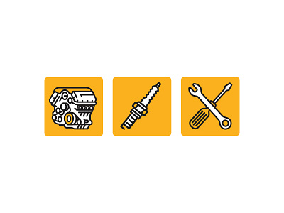 Auto parts online seller first 3 icons automobile autoparts bolt car engine icons repair service tools