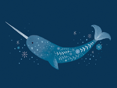 Narly narwhal decor illustration narwhal