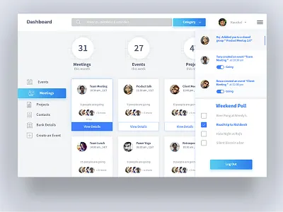 Work Management Dashboard dashboard design event management meeting project sketch ui user interface ux work
