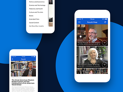 Faculti Prep - iPhone App academic android iphone lecture mobile app online learning oxford ui design ux design video training