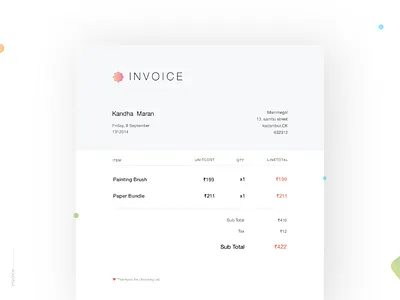 Invoice- Daily UI:: #046 app bill bubbles color finance gradient invoice mobile payroll ui