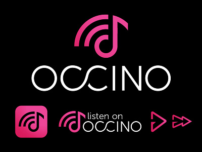 Occino Music app icon logo music note occino sound stream streaming