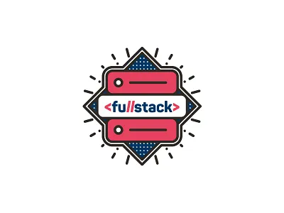 <fu//stack> badge branding design flat icon illustration logo vector