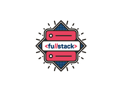 <fu//stack> badge branding design flat icon illustration logo vector