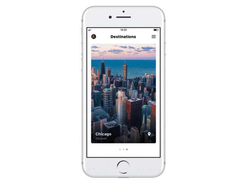 Travel Inspiration animation app creation design inspiration interaction social travel ui ux
