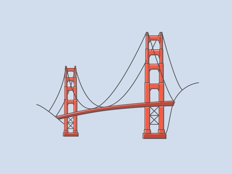 Golden Gate after effects animation gif golden gate icons illustration motion graphics