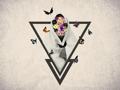 Moroccan Women art butterfly color flower morocco shape triangle vector vectorart