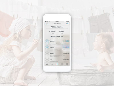 Smart Washer App application mobileappdesign mobiledesign samsungsmartwasher sketch smartwasherapp ui userexperience userinterface ux