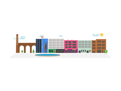 The Custard Factory Illustration birmingham illustration landscape vector