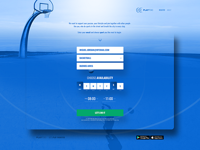 DailyUI 003 | Landing Page 100daychallenge blue dailyui landing sports uidesign userinterface uxdesign