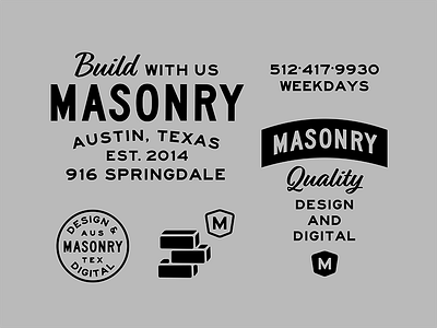 Masonry Brand Exploration branding lockup logo old typography vintage