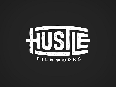 Hustle custom lettering film handlettering hustle logo rough stamp typography