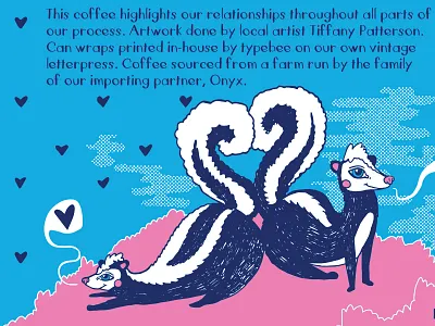 Skunk Butts hand drawn illustration letterpress love valentines