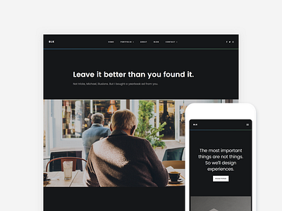 BLK - WordPress Theme dark layout minimal minimalist portfolio website wordpress