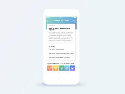 Concept FAQ app mobile - Medium app app design concept faq gradient ios medium mobile ui ux