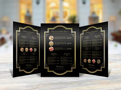 Luxury Restaurant Special Menu Pack business card elegant menu flyer luxury design luxury menu menu design menu pack opening hours print template promotion restaurant menu table tent