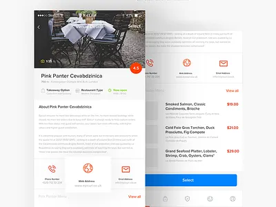 Epicuri App iOS - Restaurant View android app booking drink food ios map news order restaurant