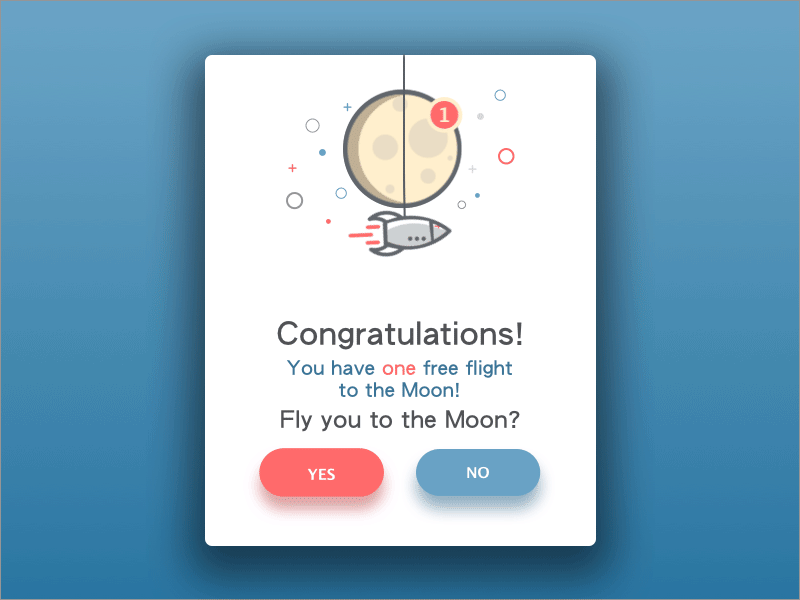 To the Moon aftereffects animation app dialogue window interaction ios mobile motion rocket sketch ui ux user interface