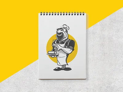 Fater food brand identity character drink fater food hunap hunapstudio man restaurant smile yellow