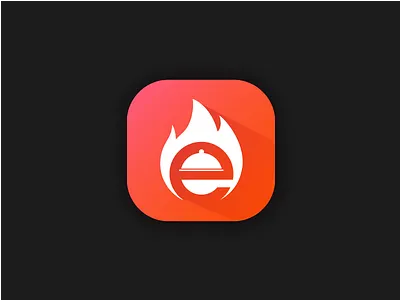 Digital hotel menu Icon cooking food hotel app icon mobile app fire menu