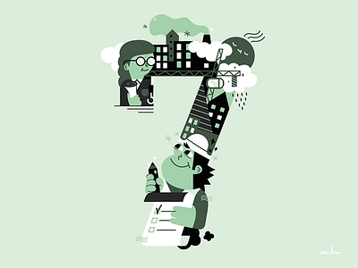 Number 7 advertising composition illustration numbers