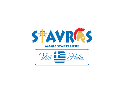 Stavros blue branding color design hellas holiday logo stavros typography vector