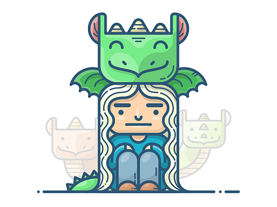 Daenerys Targaryen character daenerys dragon fantasy game of thrones girl got icon illustration targaryen vector woman