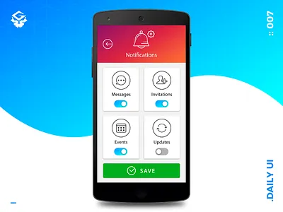 Settings | #dailyui #007 007 app dailyui illustrator notifications settings social user