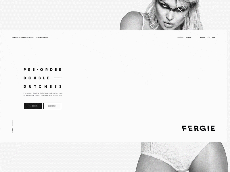 FERGIE SPLASHPAGE animation design gif music product ui userinterface ux visual web