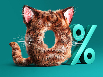 fur zero 3d cat corona fur percent render zero