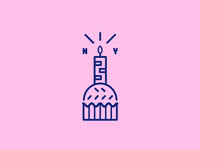 New York Birthday birthday cupcake cute illustration new york simple