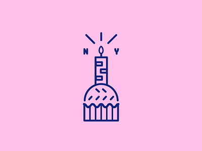 New York Birthday birthday cupcake cute illustration new york simple